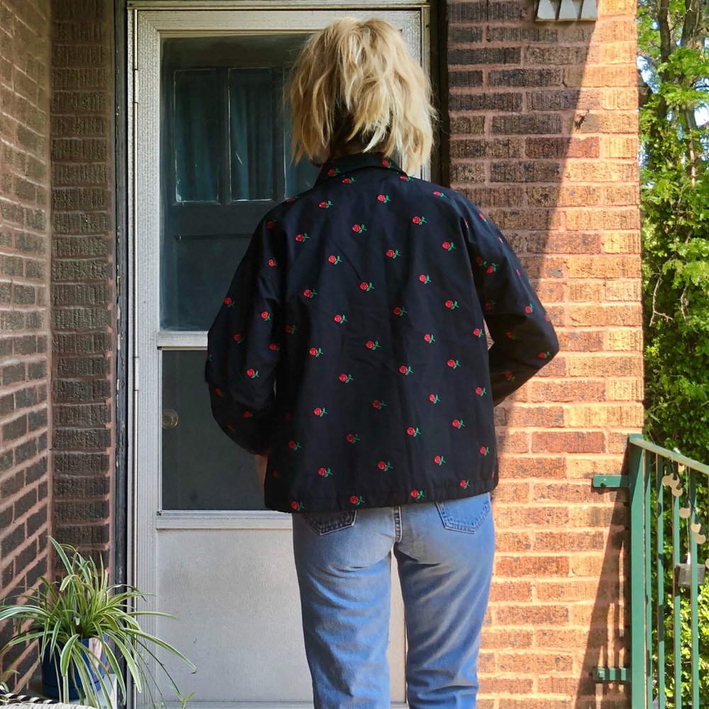 X-girl Rose Embroidered Coach Jacket - Picture 3 of 10